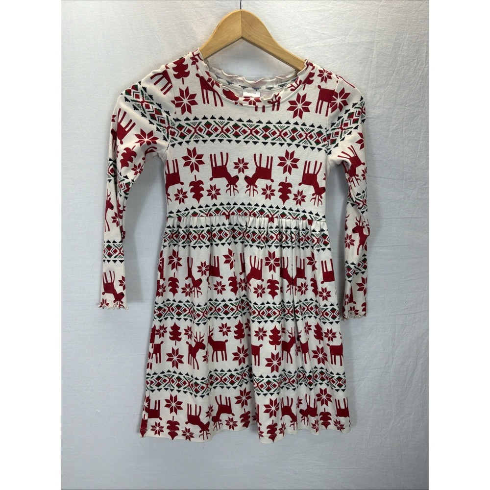 Hanna Andersson Dear Deer Nightie Nightgown Pajamas Reindeer Christmas Girls 8